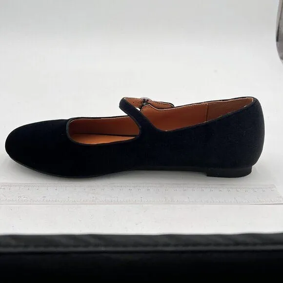 Pazzion Black Round Toe Mary Janes Comfortable Strap Buckled Walking Ballet Flat