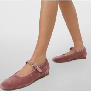 Pazzion Blush Cute Round Toe Mary Janes Comfortable Strap Buckled Ballet Flats