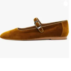Pazzion Goldenrod Round Toe Mary Janes Comfortable Strap Buckled Ballet Flats
