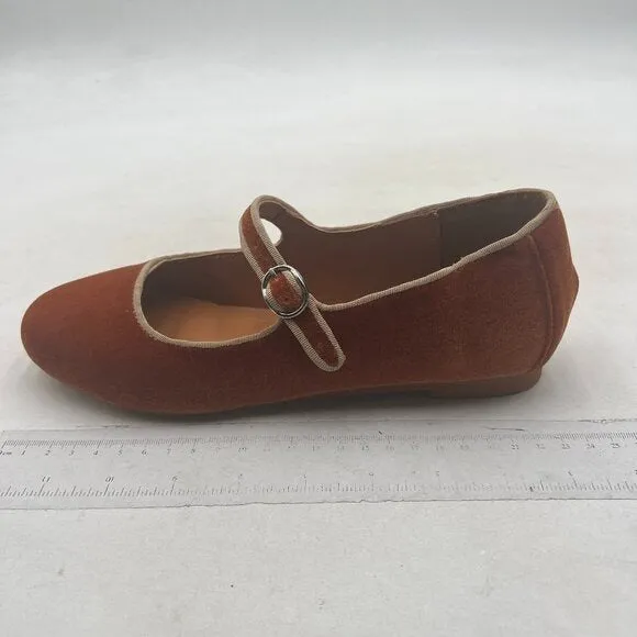 Pazzion Goldenrod Round Toe Mary Janes Comfortable Strap Buckled Ballet Flats