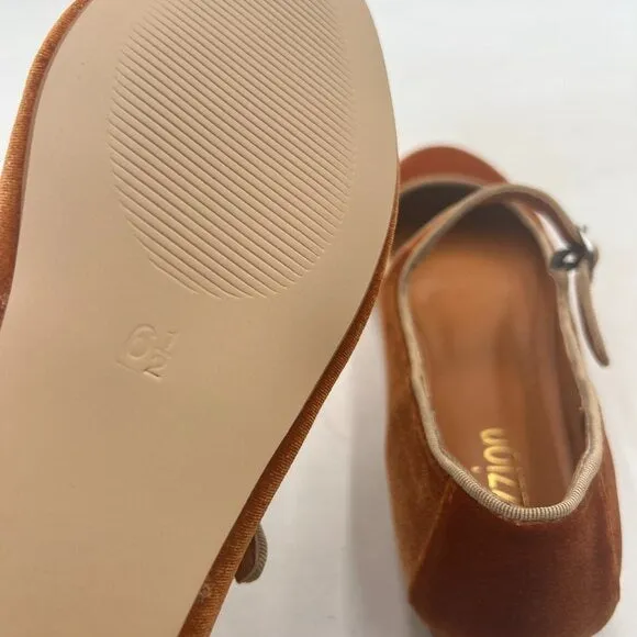 Pazzion Goldenrod Round Toe Mary Janes Comfortable Strap Buckled Ballet Flats