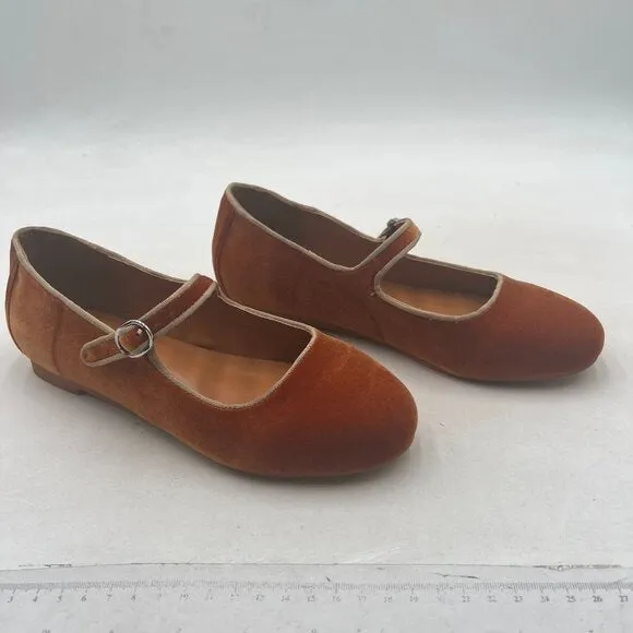 Pazzion Goldenrod Round Toe Mary Janes Comfortable Strap Buckled Ballet Flats