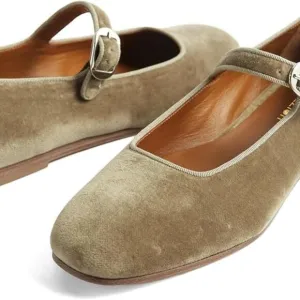 Pazzion Women's Closed Round Toe Mary Janes Comfortable Strap Buckled Khaki Shoe