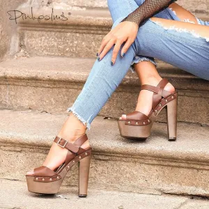 Peep toe ankle strap