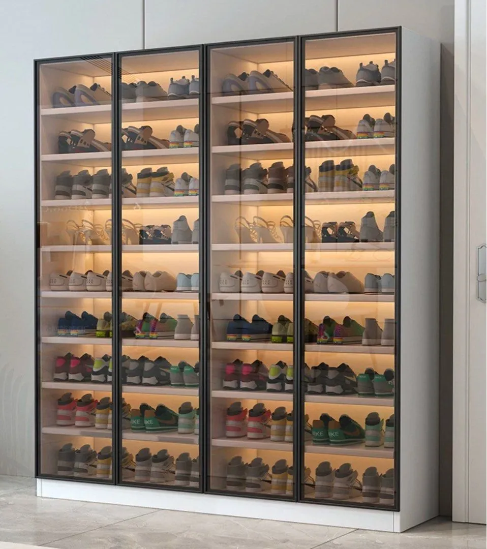 PHILIP Modern Glass Shoe Cabinet