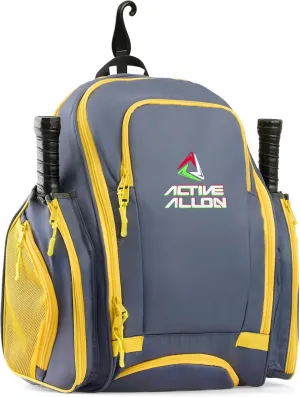 Pickleball Backpack - Durable Sling Bag for Men & Women, Holds 2-4 Paddles, with Fence Hook, Shoe Compartment & Water Bottle Holder