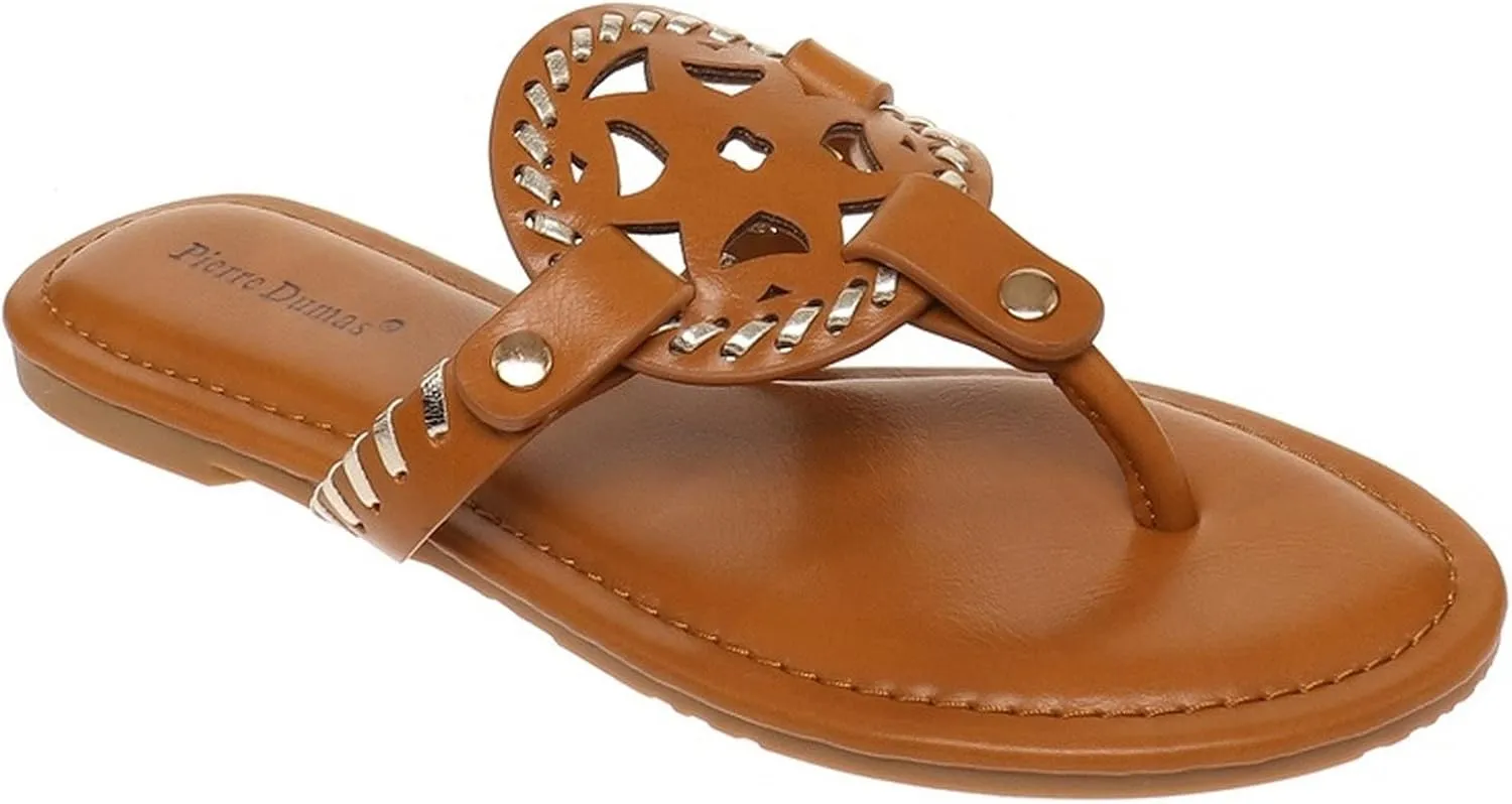Pierre Dumas Women's Limit-24 Vegan Flip Flop Thong Slide Flat Sandal