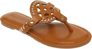 Pierre Dumas Women's Limit-24 Vegan Flip Flop Thong Slide Flat Sandal