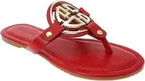 Pierre Dumas Women's Thong Sandals Limit-24 Red 6