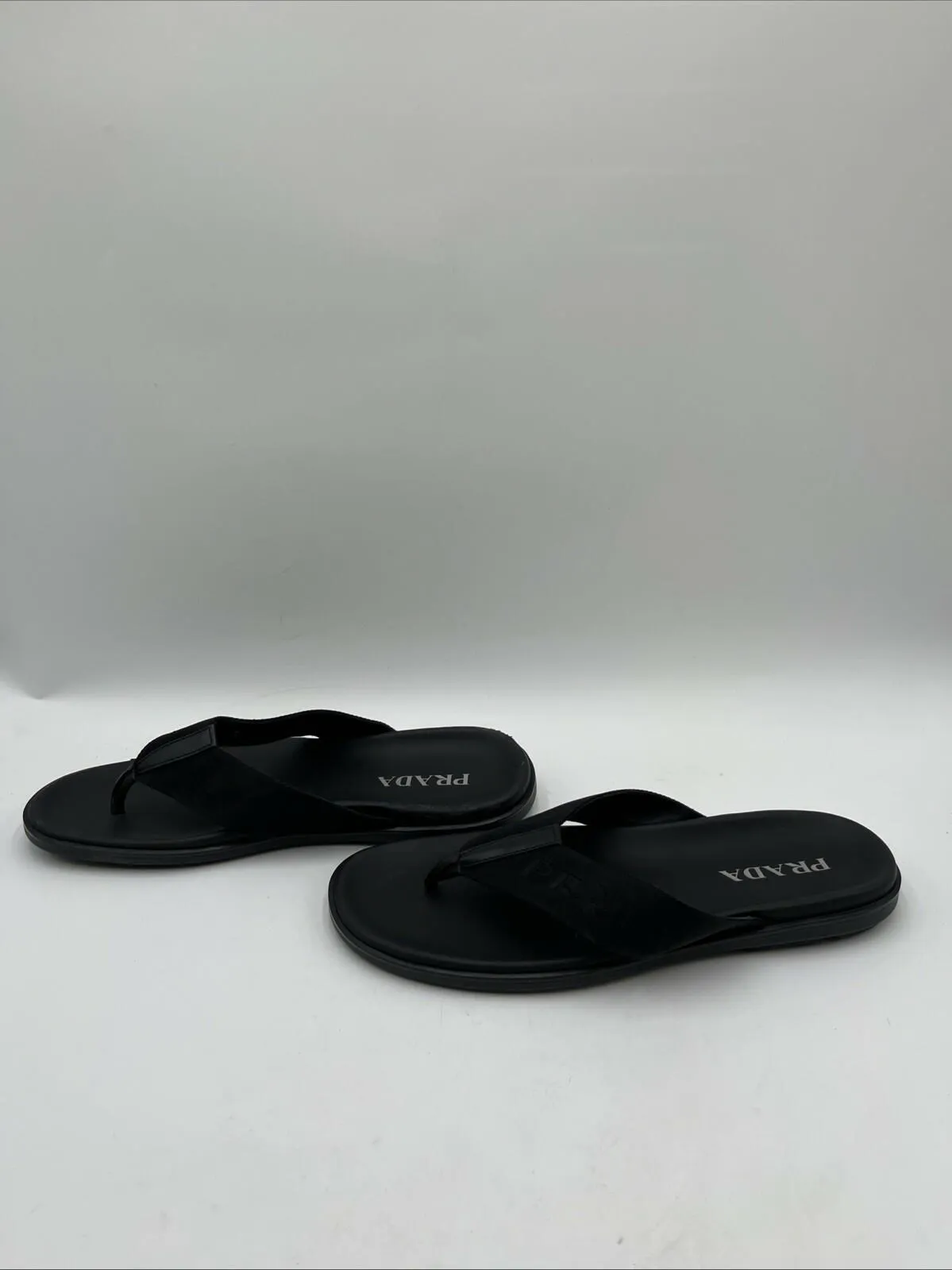 Prada Men’s Thong Sandals Black Size 12.5 - Very Good