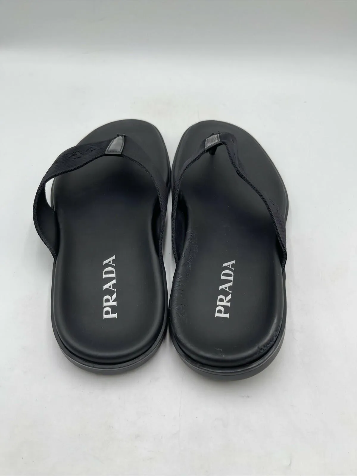 Prada Men’s Thong Sandals Black Size 12.5 - Very Good