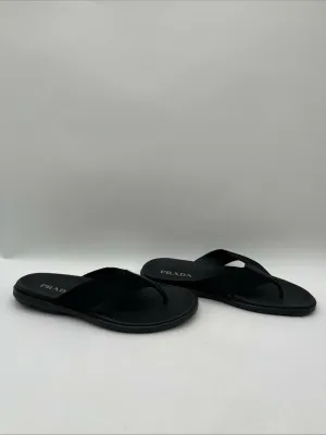 Prada Men’s Thong Sandals Black Size 12.5 - Very Good
