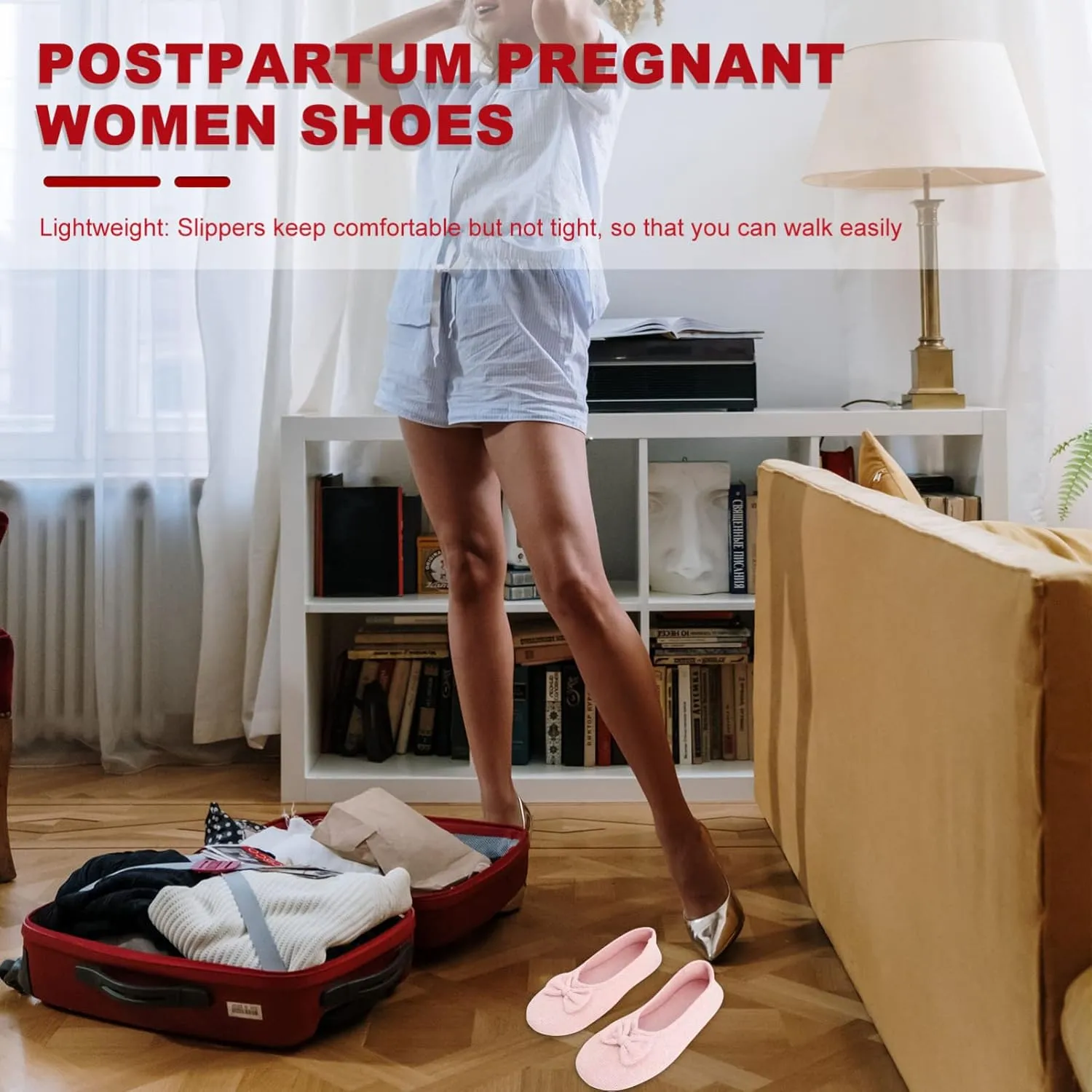 Pregnant Cotton Slippers Bedroom Slippers Pregnant Women Shoe Slippers for Home Travel