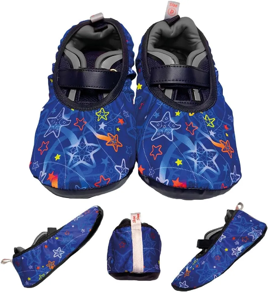 Premium Adult and Kid Shoe Covers - Keep your space clean: Home, Car, After Sports, Suitcase, Classroom - Durable, Machine-washable, Non-slip, Reusable (1 pair) for INDOOR USE