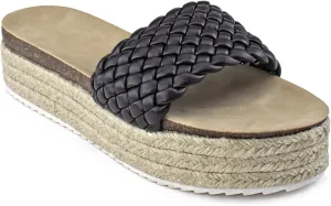 RF ROOM OF FASHION Women's Open Toe Slide on Footbed Platform Sandals