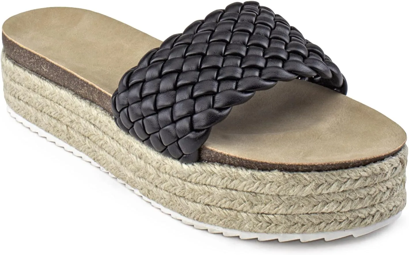 RF ROOM OF FASHION Women's Open Toe Slide on Footbed Platform Sandals
