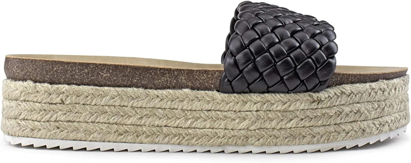 RF ROOM OF FASHION Women's Open Toe Slide on Footbed Platform Sandals