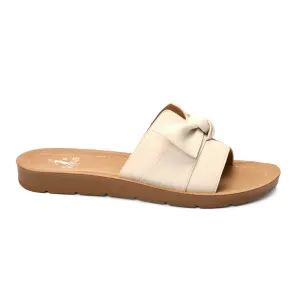 Rock the Bowt Slides Sandals in Ivory by Corkys