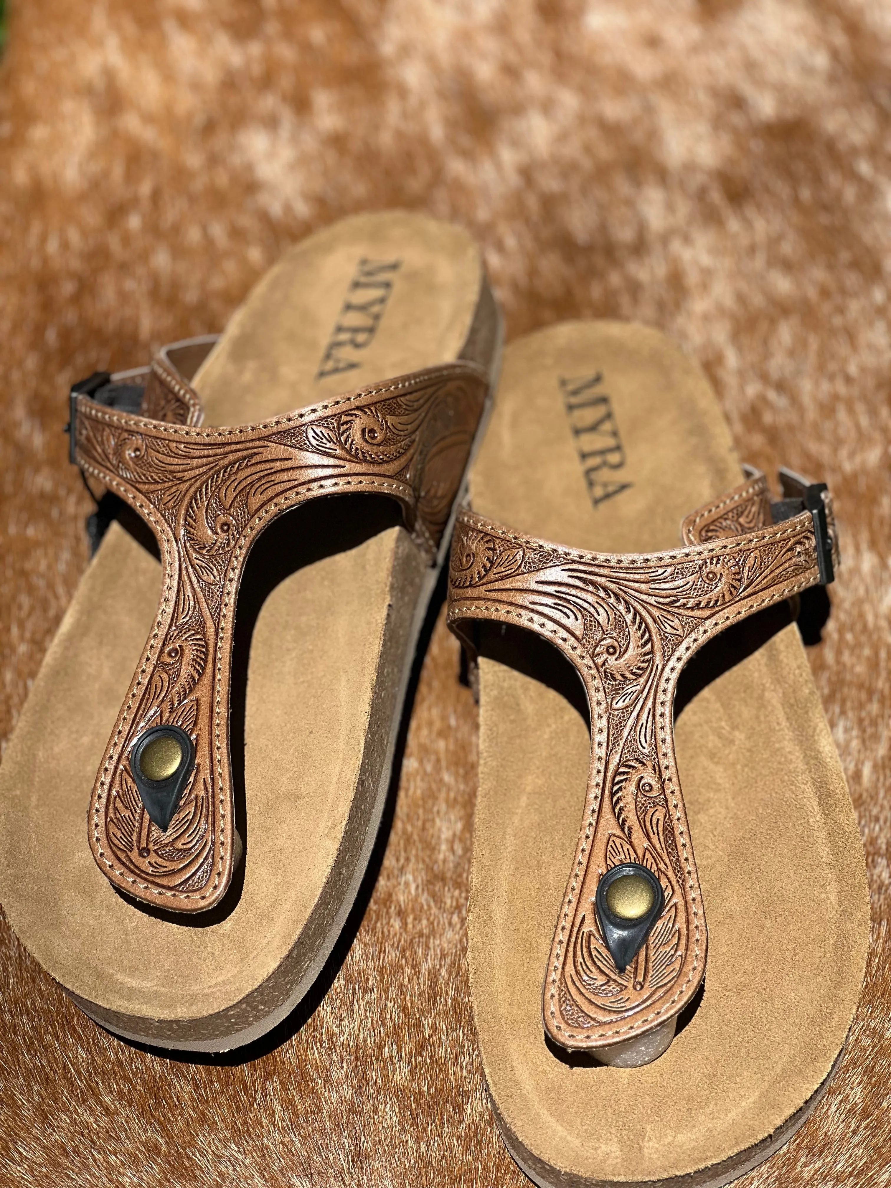 Sadie Mesa Hand tooled sandal