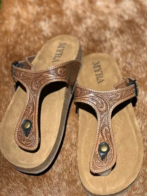 Sadie Mesa Hand tooled sandal