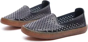 SAILING LU Women's Ballet Flat Round Toe Dress Shoes Casual Anti-Slip Slip On Hollow Rope Loafer