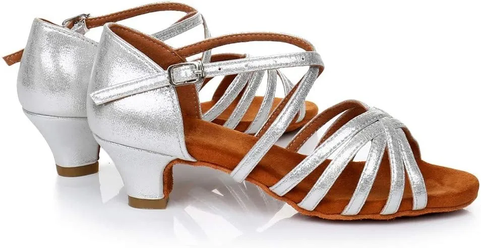 Sandals Women 2025 Fashion Latin Dance Shoes Ballroom Mid Heel Dance Shoes Strappy Wedding Bridesmaid Shoes