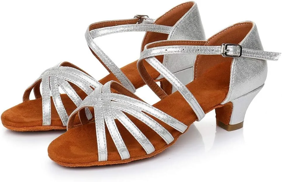 Sandals Women 2025 Fashion Latin Dance Shoes Ballroom Mid Heel Dance Shoes Strappy Wedding Bridesmaid Shoes