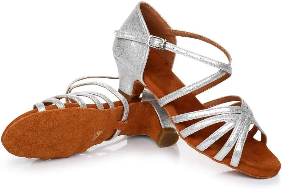Sandals Women 2025 Fashion Latin Dance Shoes Ballroom Mid Heel Dance Shoes Strappy Wedding Bridesmaid Shoes