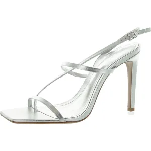 SCHUTZ Womens Helosie Adjustable Thong Slingback Sandals Silver 10 Medium (B,M)