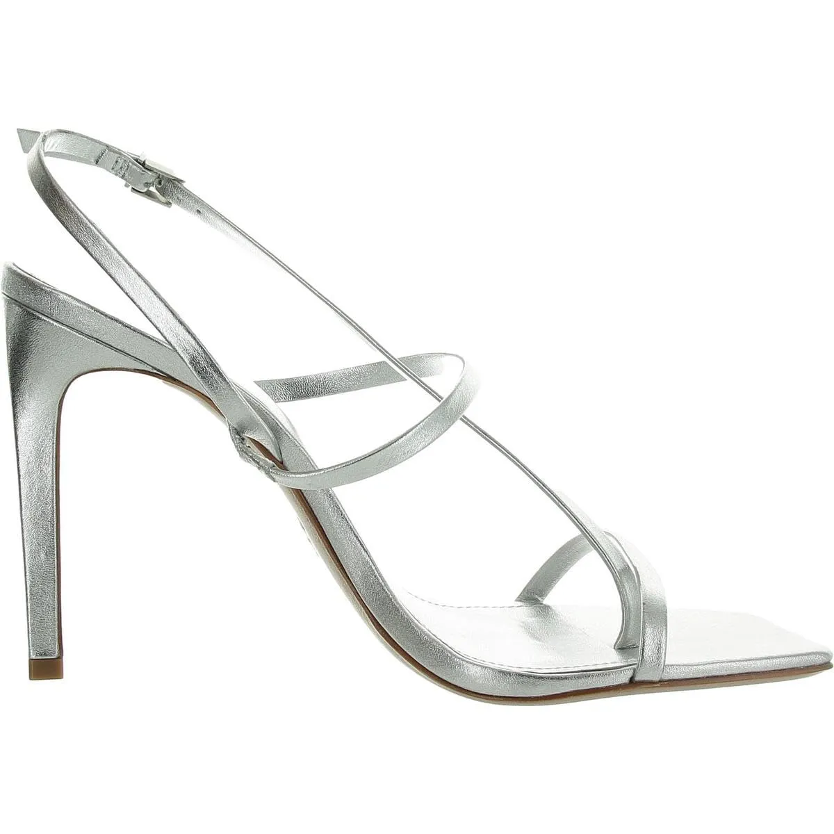 SCHUTZ Womens Helosie Adjustable Thong Slingback Sandals Silver 10 Medium (B,M)