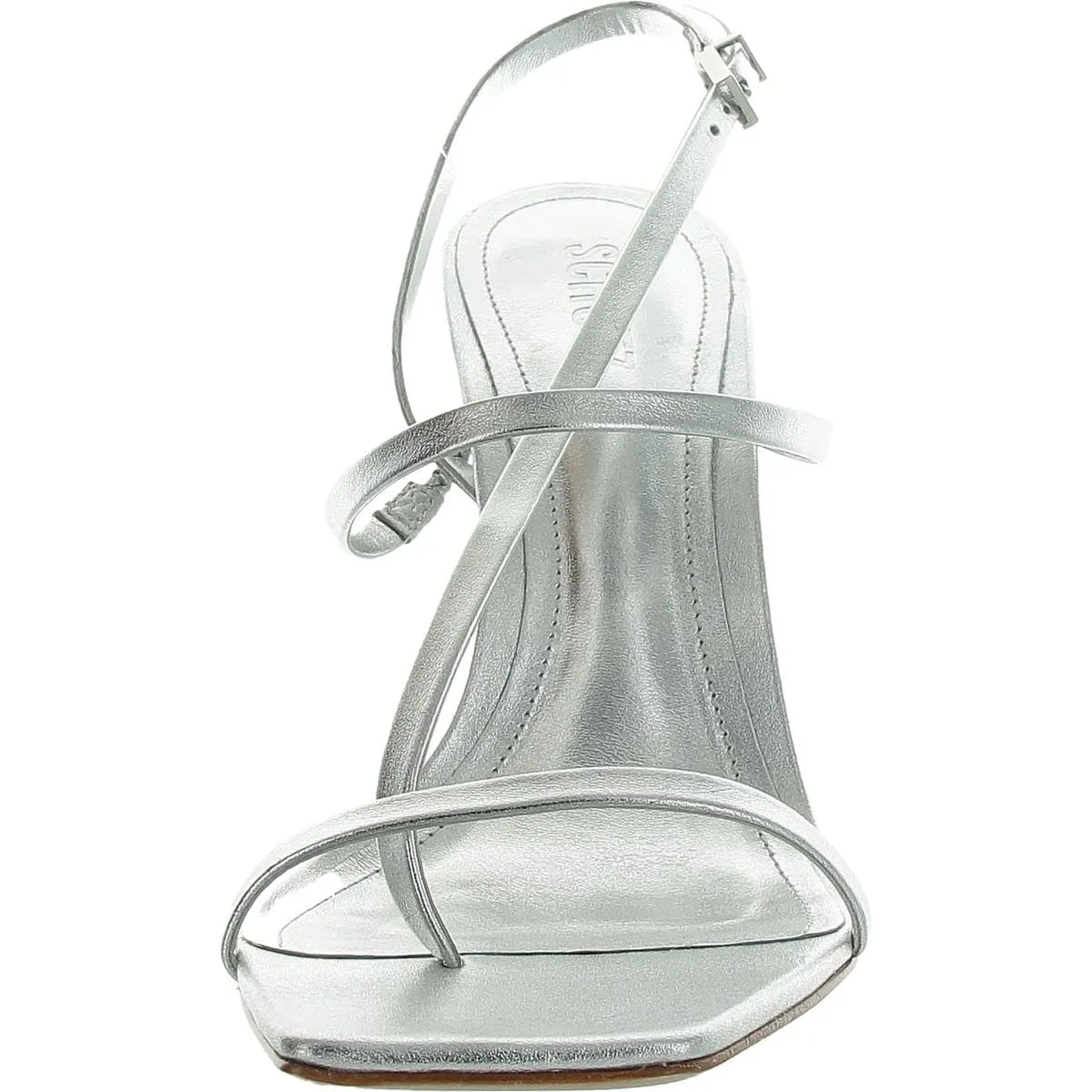 SCHUTZ Womens Helosie Adjustable Thong Slingback Sandals Silver 10 Medium (B,M)