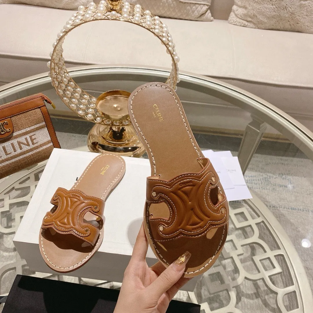 SE1549 CELINE TRIOMPHE MULE in CALFSKIN / Size5-11