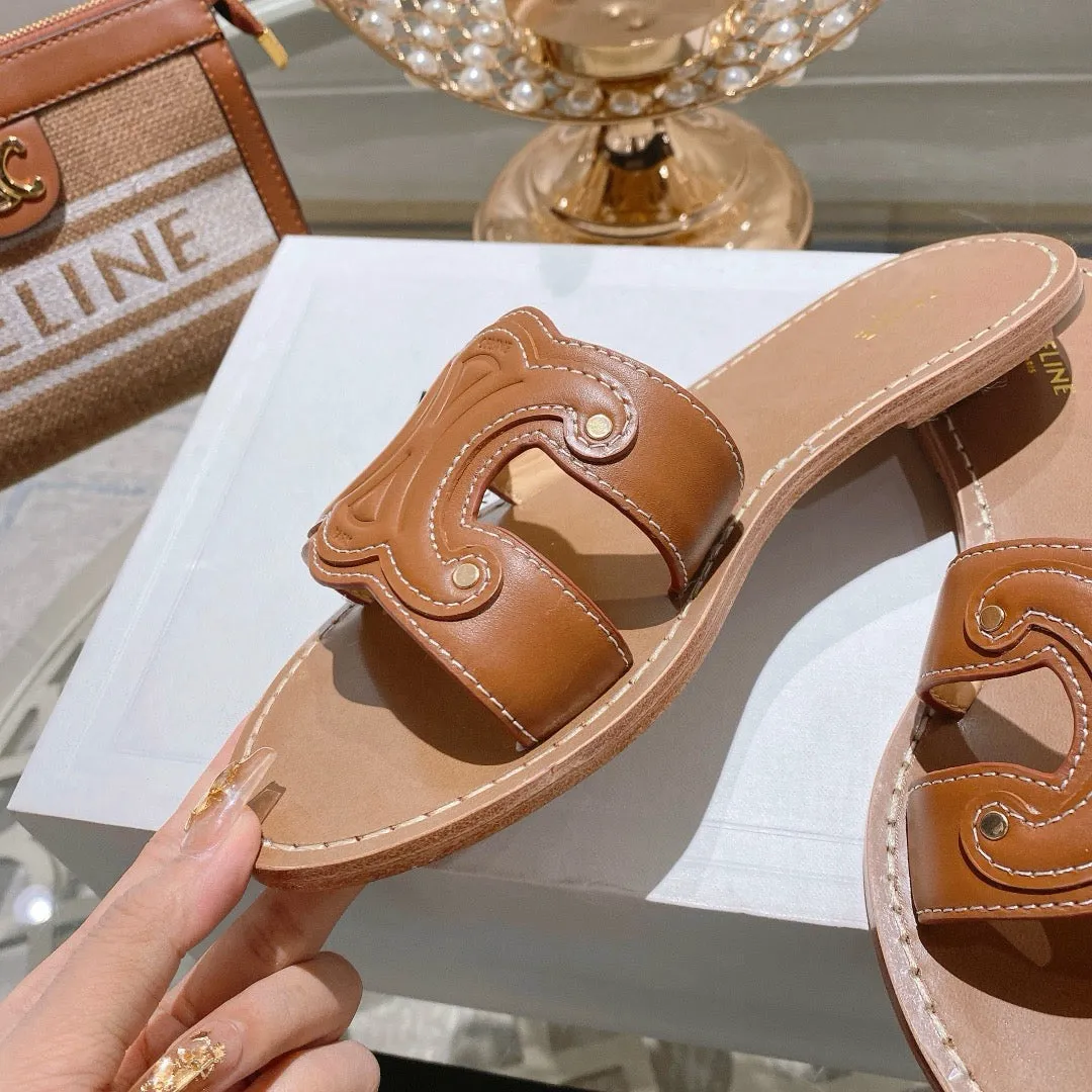 SE1549 CELINE TRIOMPHE MULE in CALFSKIN / Size5-11
