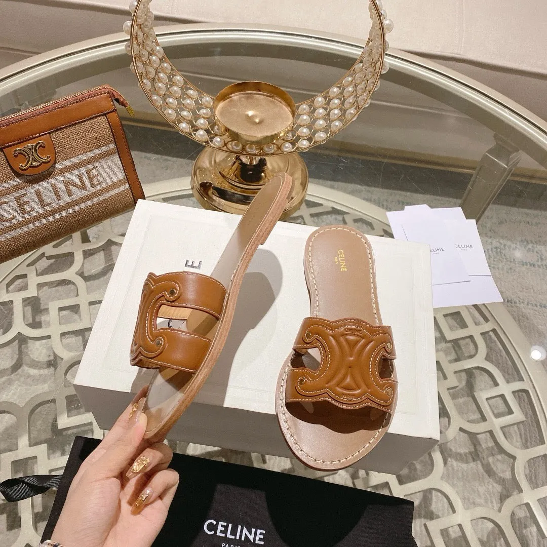 SE1549 CELINE TRIOMPHE MULE in CALFSKIN / Size5-11
