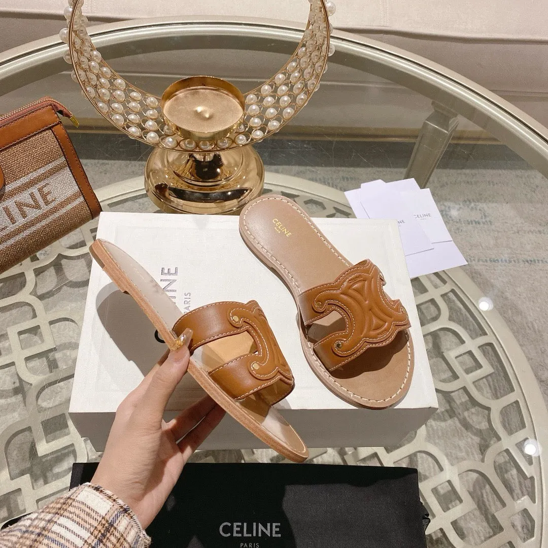 SE1549 CELINE TRIOMPHE MULE in CALFSKIN / Size5-11