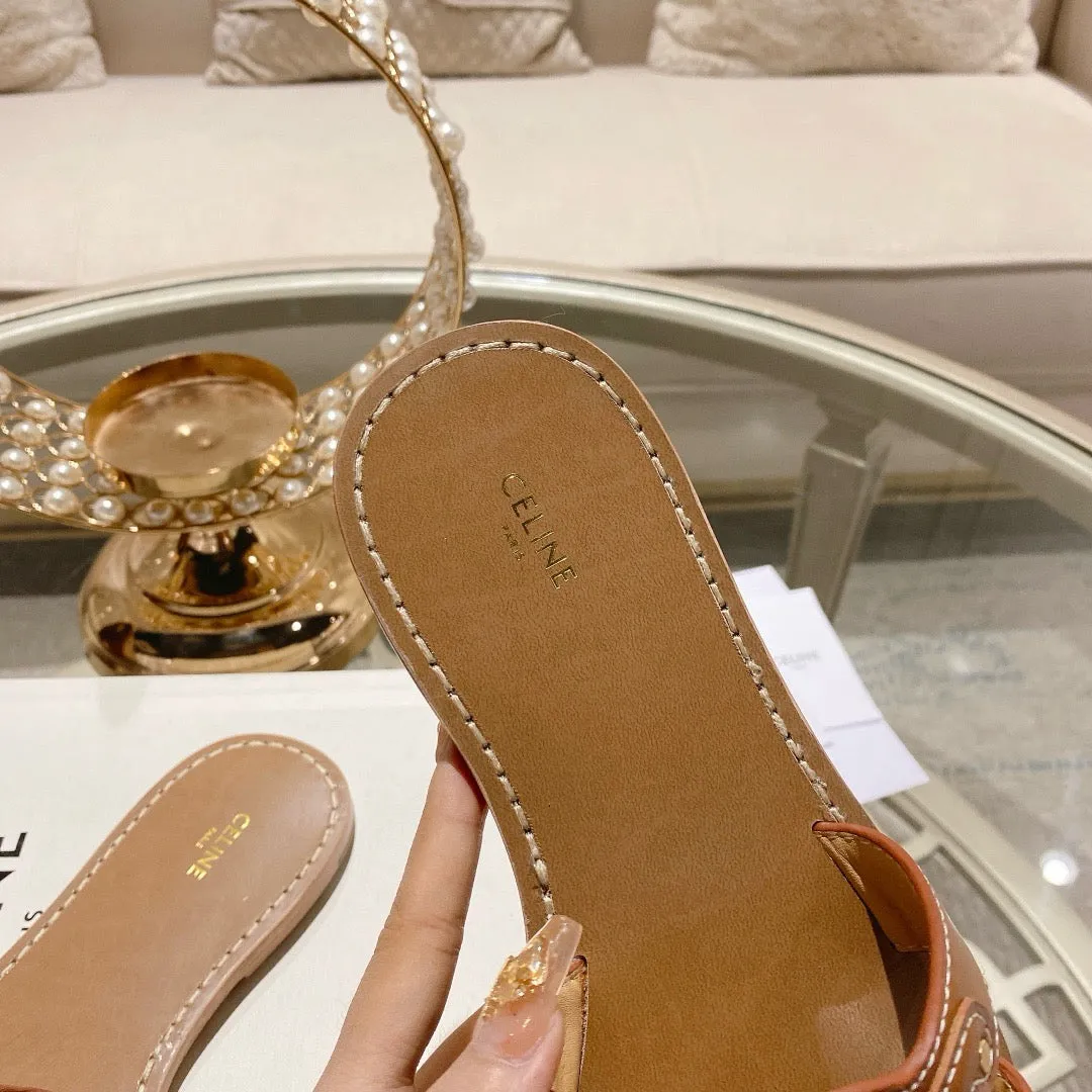 SE1549 CELINE TRIOMPHE MULE in CALFSKIN / Size5-11