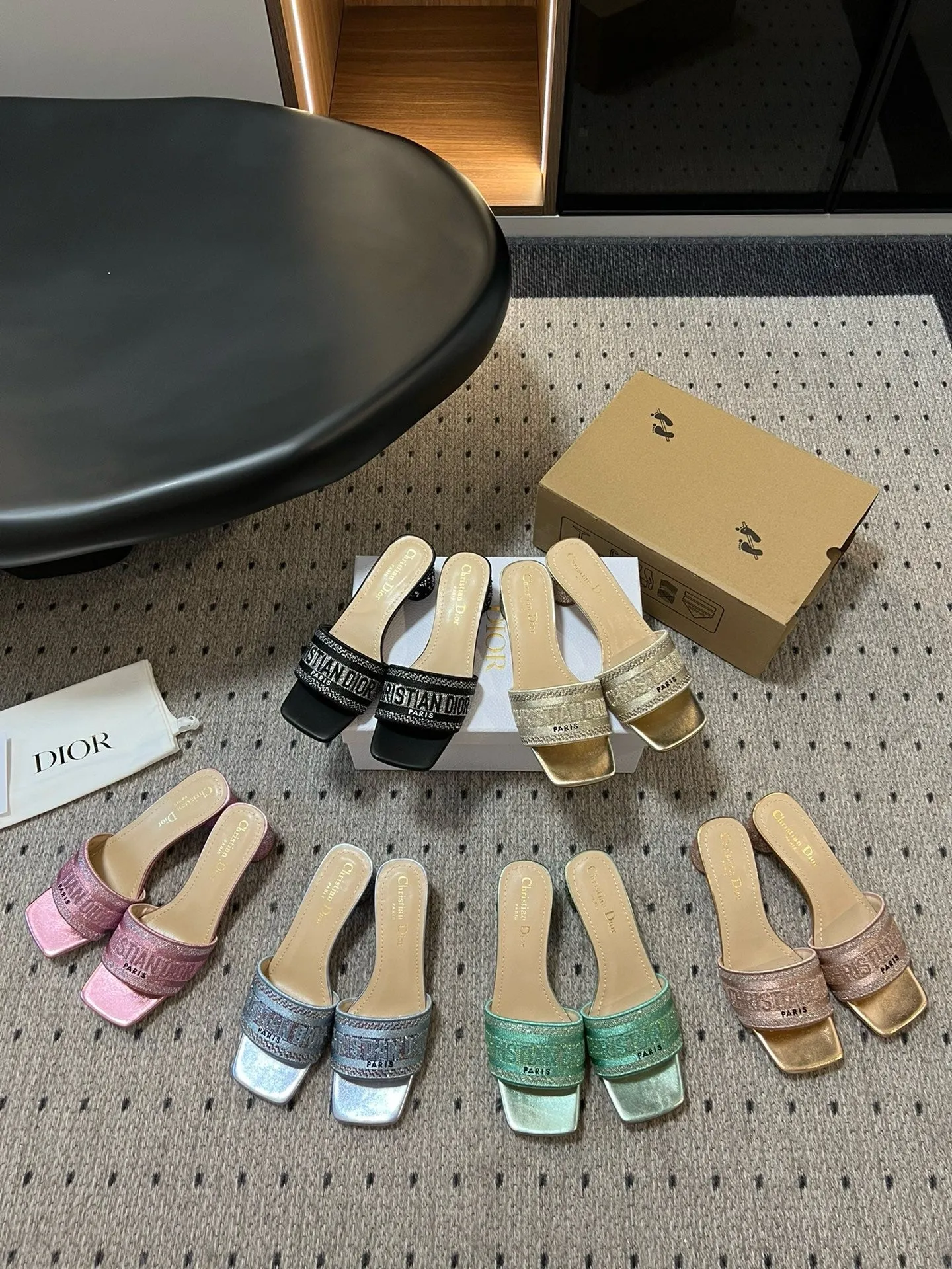 SE1608 Dior Dway Heeled Slide 3.5cm(1.5inch) / Size4-11