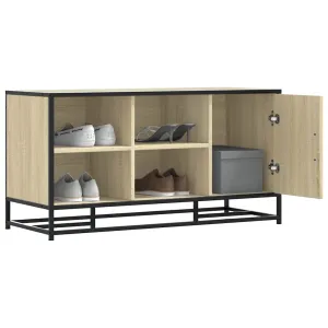 Shoe Bench Sonoma Oak 100x40x53.5 cm Engineered Wood and Metal