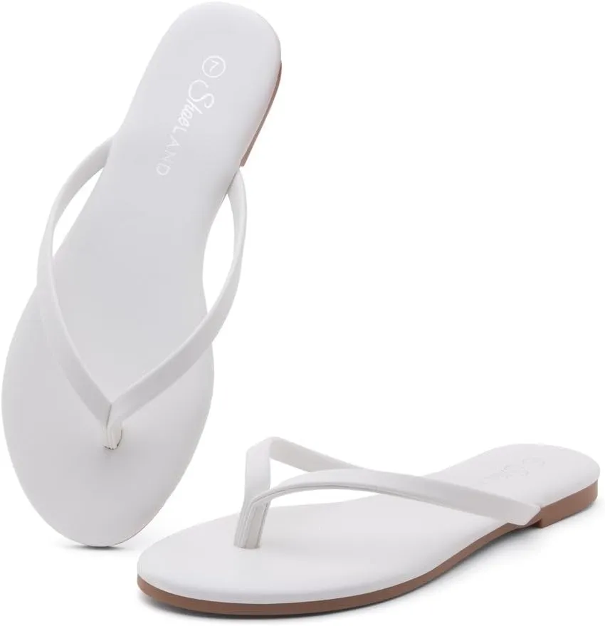 Shoe Land Flip Flops for Women 2025 - Memory Foam Slides & Flat Sandals | Ultra-Comfortable Thong Lightweight Summer Shoes for Beach, Pool & Dressy Outfits