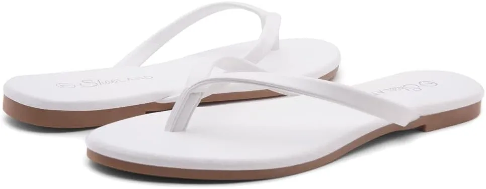 Shoe Land Flip Flops for Women 2025 - Memory Foam Slides & Flat Sandals | Ultra-Comfortable Thong Lightweight Summer Shoes for Beach, Pool & Dressy Outfits