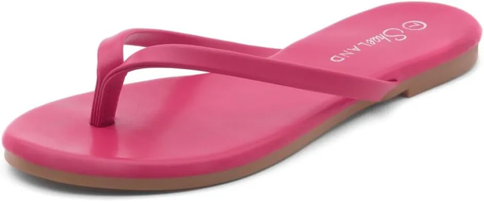 Shoe Land Flip Flops for Women 2025 - Memory Foam Slides & Flat Sandals | Ultra-Comfortable Thong Lightweight Summer Shoes for Beach, Pool & Dressy Outfits