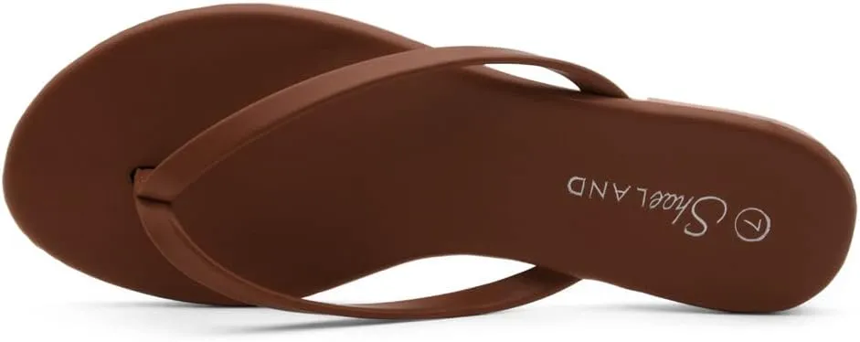 Shoe Land Flip Flops for Women 2025 - Memory Foam Slides & Flat Sandals | Ultra-Comfortable Thong Lightweight Summer Shoes for Beach, Pool & Dressy Outfits
