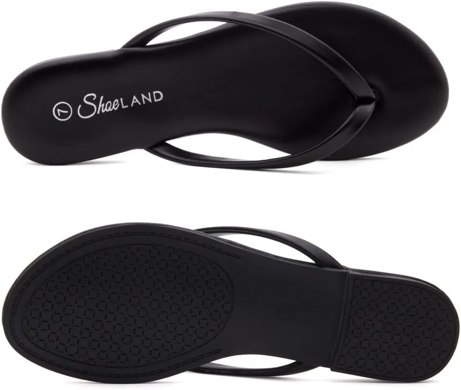 Shoe Land Flip Flops for Women 2025 - Memory Foam Slides & Flat Sandals | Ultra-Comfortable Thong Lightweight Summer Shoes for Beach, Pool & Dressy Outfits