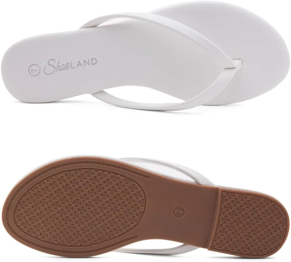 Shoe Land Flip Flops for Women 2025 - Memory Foam Slides & Flat Sandals | Ultra-Comfortable Thong Lightweight Summer Shoes for Beach, Pool & Dressy Outfits