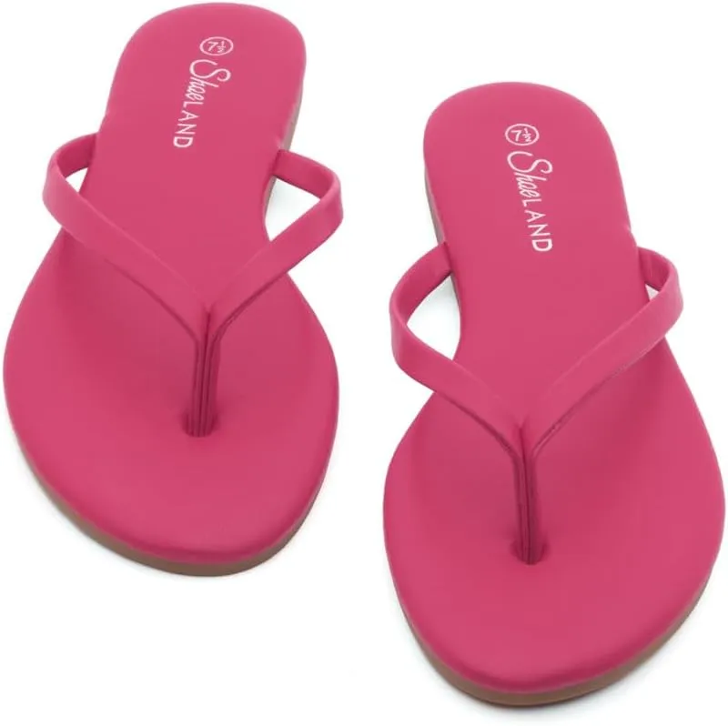 Shoe Land Flip Flops for Women 2025 - Memory Foam Slides & Flat Sandals | Ultra-Comfortable Thong Lightweight Summer Shoes for Beach, Pool & Dressy Outfits