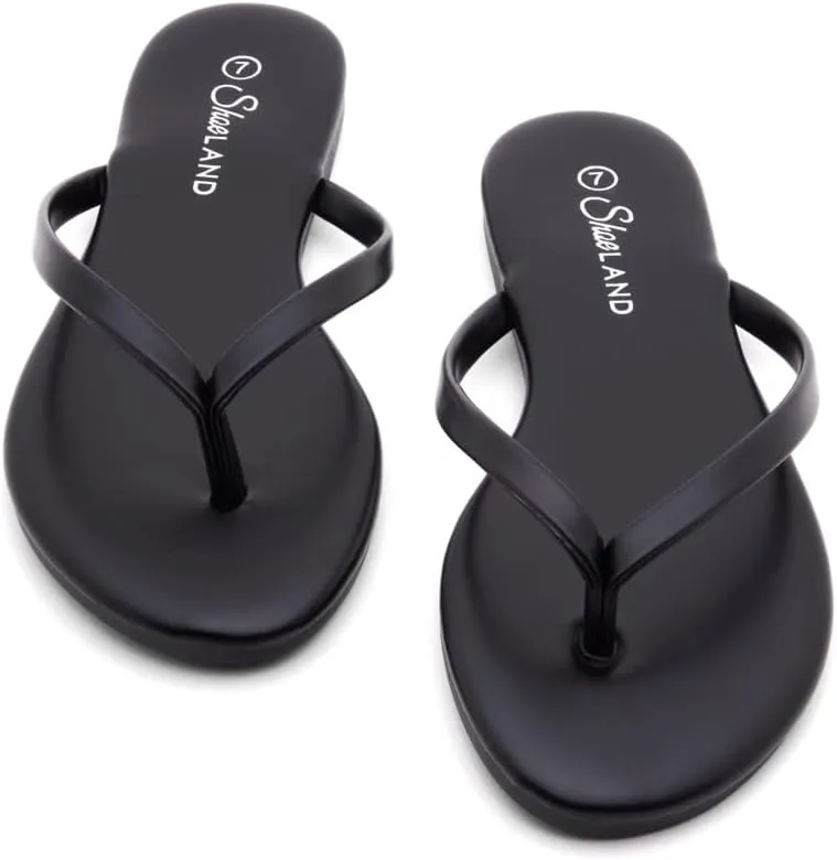 Shoe Land Flip Flops for Women 2025 - Memory Foam Slides & Flat Sandals | Ultra-Comfortable Thong Lightweight Summer Shoes for Beach, Pool & Dressy Outfits