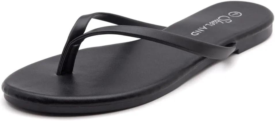 Shoe Land Flip Flops for Women 2025 - Memory Foam Slides & Flat Sandals | Ultra-Comfortable Thong Lightweight Summer Shoes for Beach, Pool & Dressy Outfits