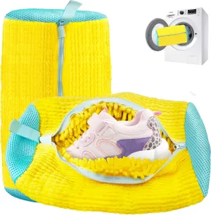Shoe Washing Machine Bag, Shoe Laundry Bags 2PCS, Shoe Washing Bag for Washer and Dryer, Yellow