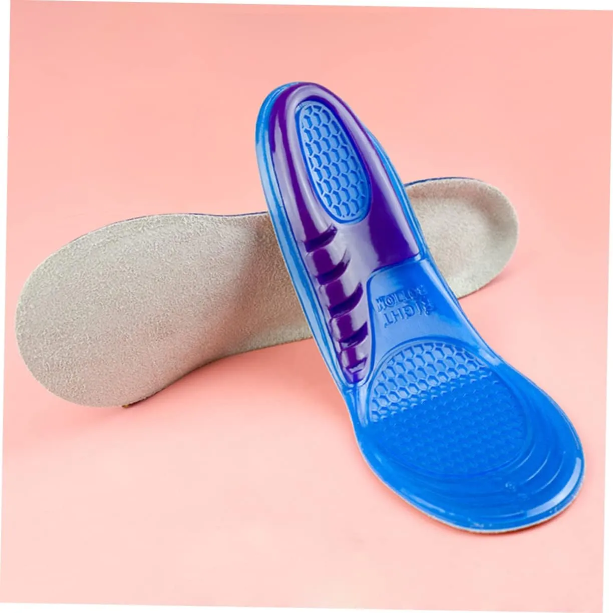 Silicone Gel Insoles for Walking Hiking and Running Size L 43 45 Absorbent Foot Insoles for Cushioning and Massage Comfortable Shoe Inserts for Sports Activities