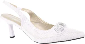 SIMPLY COUTURE Women's Low Heel Closed Toe Slingback Pumps Bowknot Comfortable Dress Shoes